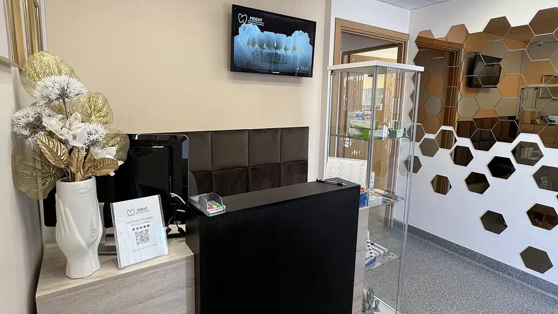 MDENT klinikos interjeras — jauki ir moderni aplinka