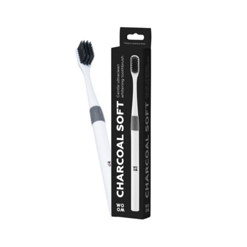WOOM Charcoal Soft dantų šepetėlis